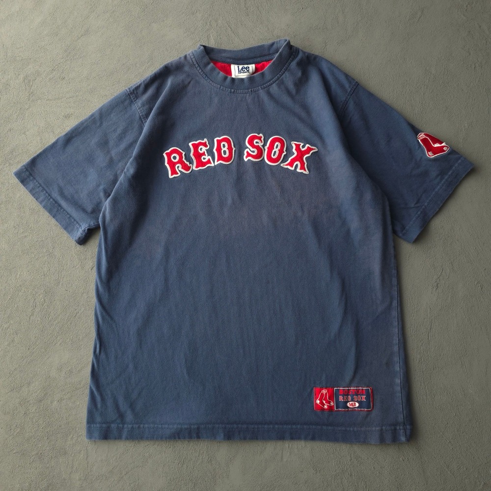 Vintage 2000s Lee Sport Navy Blue Boston Red Sox T-shirt Large MLB Applique